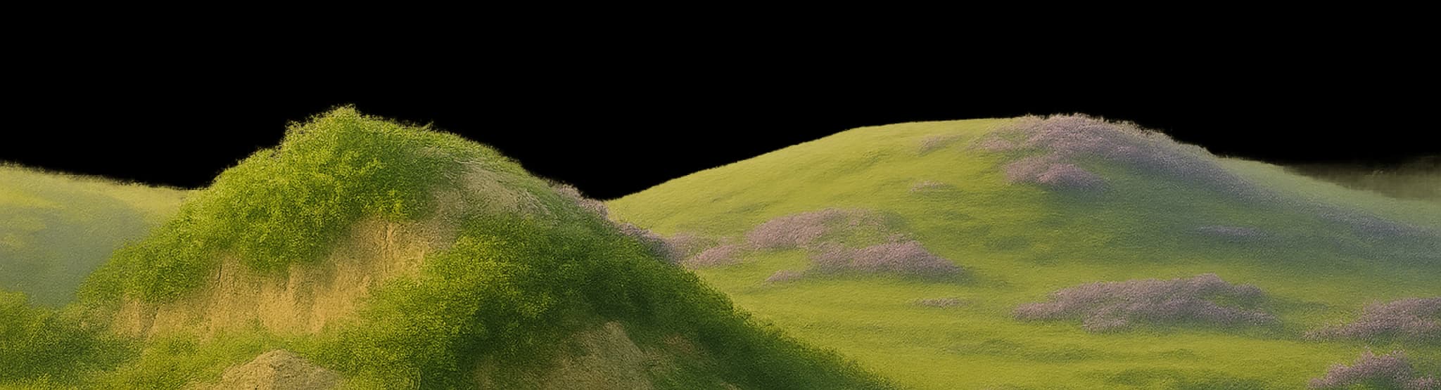 Person at desk in sweeping landscape